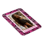 Prettige Valentijnsdag Roze Jungle Harten Foto Magneet (Rechterzijde)