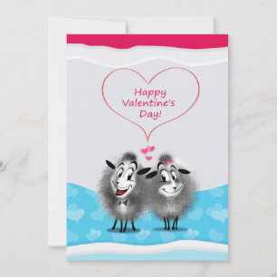 Prettige Valentijnsdag Schattige Lieve Schapen Gro Feestdagenkaart
