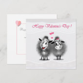 Prettige Valentijnsdag Schattige Lieve Schapen Gro Feestdagenkaart (Voorkant / Achterkant)