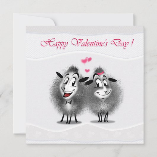 Prettige Valentijnsdag Schattige Lieve Schapen Gro Feestdagenkaart (Voorkant)