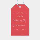 Prettige Valentijnsdag Stijlvolle Roze Rood Cadeaulabel (Achterkant)