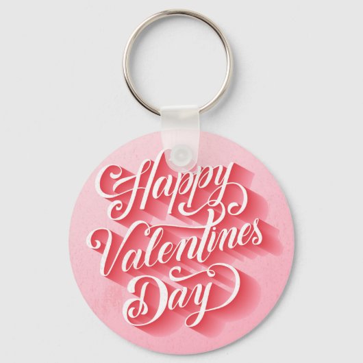 Prettige Valentijnsdag Typografie-23197 Sleutelhanger (Voorkant)