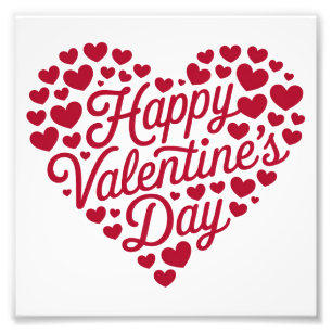 Prettige Valentijnsdag Valentijn Liefde Hart Foto Afdruk