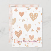 Prettige Valentijnsdag! Valentijnkaart. Feestdagenkaart (Voorkant / Achterkant)