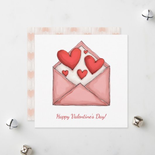 Prettige Valentijnsdag! Valentijnskaart. Feestdagenkaart (Voorkant / Achterkant in situ)