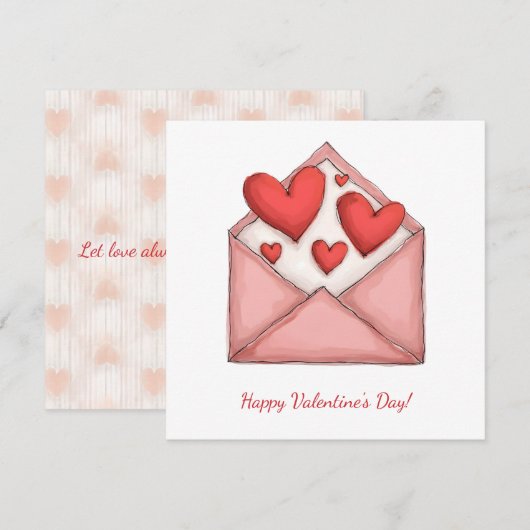 Prettige Valentijnsdag! Valentijnskaart. Feestdagenkaart (Voorkant / Achterkant)