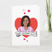 Prettige Valentijnsdag van Kamala Harris Kaart (Voorkant)