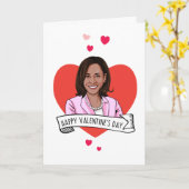 Prettige Valentijnsdag van Kamala Harris Kaart (Gele Bloem)