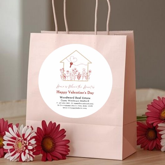 Prettige Valentijnsdag Vastgoed Makelaar Bedrijf Ronde Sticker