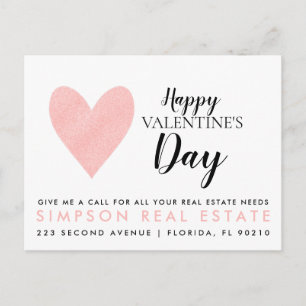 Prettige Valentijnsdag, verwijzing naar vastgoedkl Aankondigingskaart