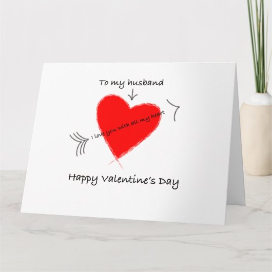 Prettige Valentijnsdag voor mijn echtgenoot kaart (Voorkant)