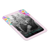 Prettige Valentijnsdag Zachte Roze Harten Foto Magneet (Rechterzijde)