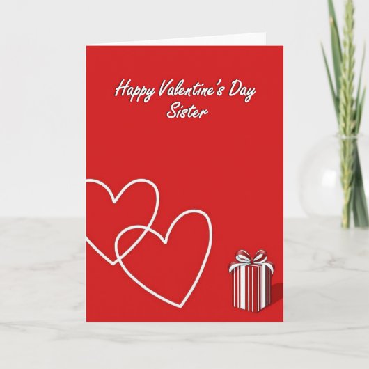 Prettige Valentijnsdag Zuster Liefde Kaart (Voorkant)