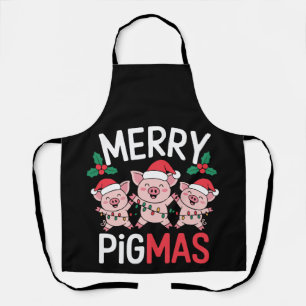 Prettige VarkensKerstmis Kerstvarken Kerstman Hoed Schort