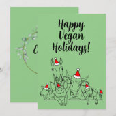 Prettige Veganische Feestdagen Wenskaart Feestdagenkaart (Voorkant / Achterkant)