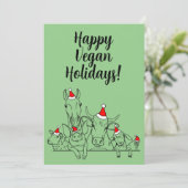 Prettige Veganische Feestdagen Wenskaart Feestdagenkaart (Staand voorkant)
