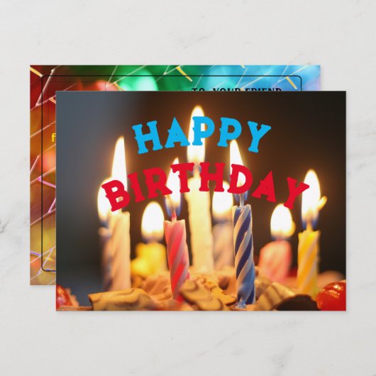 Prettige verjaardag briefkaart (Voorkant / Achterkant)