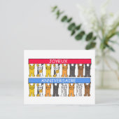 Prettige verjaardag Cartoon Cats Happy Birthday Briefkaart (Staand voorkant)