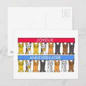 Prettige verjaardag Cartoon Cats Happy Birthday Briefkaart (Voorkant / Achterkant)