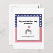 Prettige verkiezingsdag, Amerika! | Makelaar Groet Briefkaart (Voorkant / Achterkant)