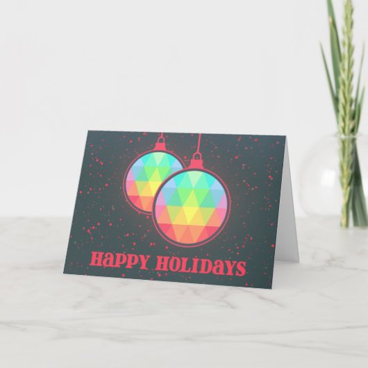Prettige versierde kerstboom feestdagen kaart (Voorkant)