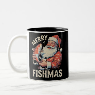 Prettige VisKerst Merry Christmas Grappige Kerstma Tweekleurige Koffiemok