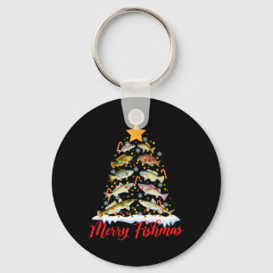 Prettige VisKerst Merry Fishmas Grappige Kerstboom Sleutelhanger