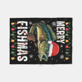 Prettige VisKerst Morsige Vis Kerst Pyjama Vis Fleece Deken (Voorkant (Horizontaal))