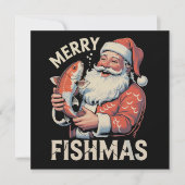 Prettige VisKerstis Grappige Kerstman Kerstman Vis Feestdagenkaart (Voorkant)