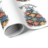 Prettige VisKerstmis Kerstboom Vis Grappige Vissen Cadeaupapier (Rol Hoek)