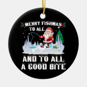 Prettige Vismas Grappige Vis Vissen Visser Kerstmi Keramisch Ornament
