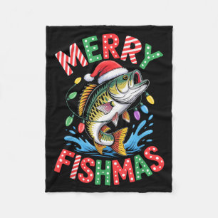 Prettige Vismas Kerstman Hoed B Vissen Kerst Visse Fleece Deken