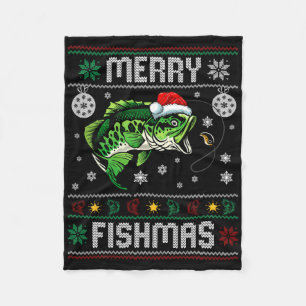 Prettige Vismas Kerstvis Pretvis Vissen Visser Lel Fleece Deken