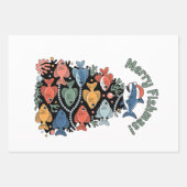 Prettige Vissen Kerstmis Kerstboom Vis Grappige Vi Inpakpapier Vel (Voorkant)