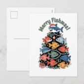 Prettige VissenKerstmis Kerstboom Vis Grappige Vis Feestdagenkaart (Voorkant / Achterkant)