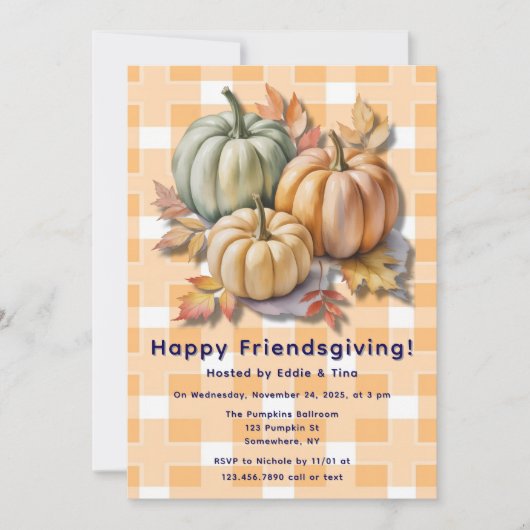 Prettige Vriendendag Pumpkins & Herfstbladeren Kaart (Voorkant)