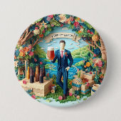 Prettige vrijgezellenfeest vieringen ronde button 7,6 cm (Voorkant)
