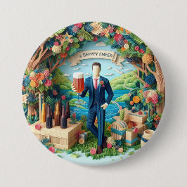 Prettige vrijgezellenfeest vieringen ronde button 7,6 cm