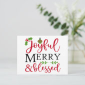 Prettige vrolijke en gezegende feestdagen kerstkaa (Staand voorkant)