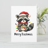 Prettige VuilnisKerstis Kerstmis Funny Wasbeer Kaart (Staand voorkant)