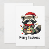 Prettige VuilnisKerstis Kerstmis Funny Wasbeer Kaart (Voorkant / Achterkant)
