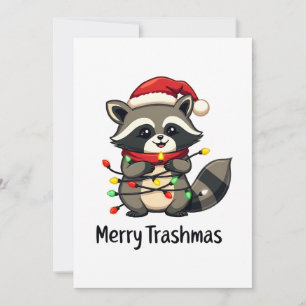 Prettige VuilnisKerstis Kerstmis Funny Wasbeer Kaart