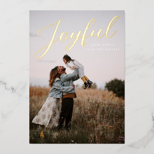 Prettige warme kerstwensen folie feestdagenkaart (Voorkant)