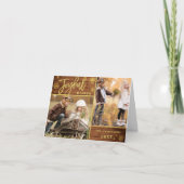 Prettige Wensen Gouden Frame Rustiek 3 FOTO Kaart (Voorkant)