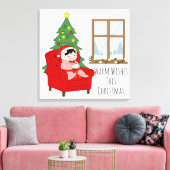 Prettige Wensen met Kerstmis – Knus Schilderij op  Canvas Afdruk (Insitu (Woonkamer))