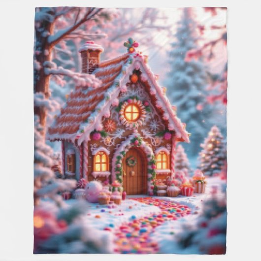 Prettige winter met Kerstmis Fleece Deken (Voorkant)