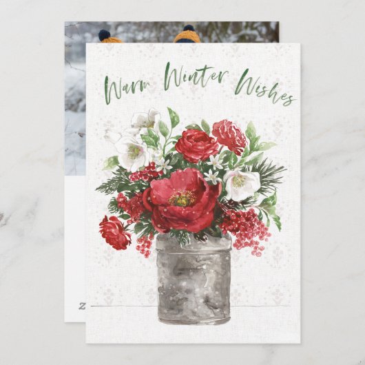 Prettige winterwensen feestdagenkaart (Voorkant / Achterkant)