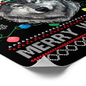 Prettige Wolfmas Prettig Kerstfeest Wolf Lelijk T- Poster (Hoek)