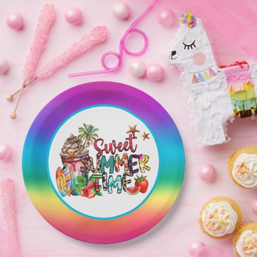 prettige zomertijd papieren bordje (Feest)