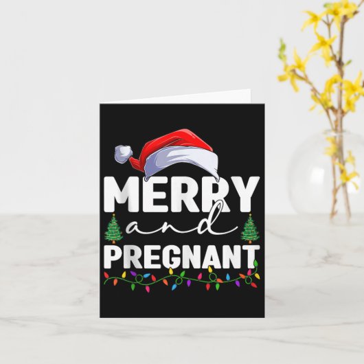 Prettige Zwangere Kerst Zwangerschapsaankondiging Kaart (Gele Bloem)